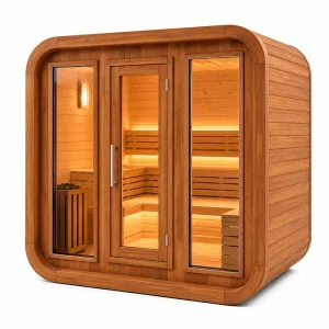 Modern Traditional Wooden Dry Sauna Room for 1 to 4 People with Red Cedar or Hemlock Construction