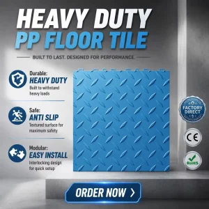 Modular PP Interlocking Floor Tiles 18mm Plastic for Garages, Gyms, Basements, and Courtyards Waterproof Anti-Slip Anti-Scratch
