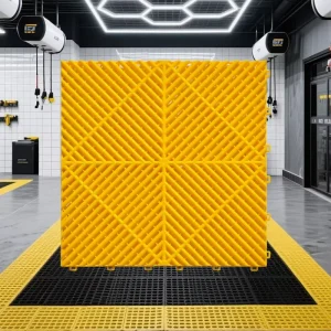 Modular Plastic Vinyl Flooring Mats Anti-Slip Click-Lock Drainage System for Car Washes Workshops Commercial Spaces