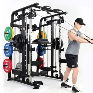 Modular Smith Machine Multi-Gym Functional Trainer with Cable Crossover Squat Rack Bench Press