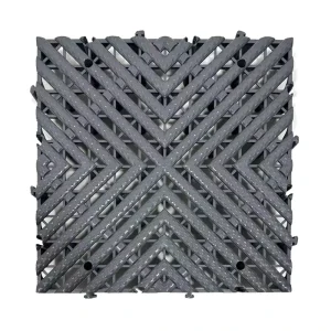 Modular WPC Flooring Tiles Anti-Slip Drain Mat Interlocking Floor System for Workshops, Garages, Pools and Gyms