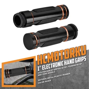 Motorcycle 1 Inch Electronic Throttle Handlebar Grips Softail Touring Road Electra Glide