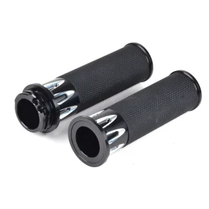Motorcycle Handlebar Grips 1 Inch Universal CNC Throttle Grip 25mm Black Hand Grips Compatible with Sportster