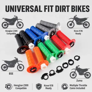 Motorcycle Handlebar Grips Lock-On Anti-Slip Soft Rubber 22mm for Dirt Bike Off-Road Motocross