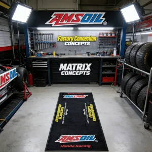 Motorcycle Racing Rubber Pit Mat with Custom Team Logo for Motorcycle Parking