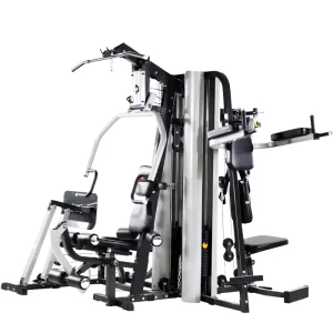 Multi-Function Home Gym Workout Station with Weight Stack and Pulley System