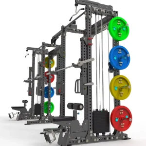 Multi-Function Powerlifting Squat Rack with Cable Crossover Cross-Training Station