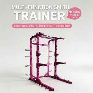Multi Function Smith Machine All in One Home Gym Trainer Full Body Strength Training Squat Bench Press Pull Up Cable Workout Abs