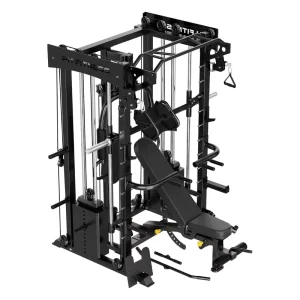 Multi-Function Smith Machine Functional Trainer Cable Crossover Home Gym Station Heavy-Duty Metal Strength Training