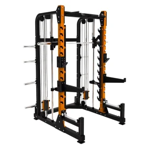 Multi-Function Smith Machine and Squat Rack with Plate-Loaded Full-Body Strength Training Equipment