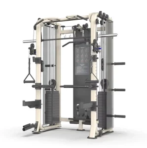 Multi-Function Smith Machine with Adjustable Cable Machine, Triceps, Chin-Up, Lat Pulldown, Row, and Squat Rack