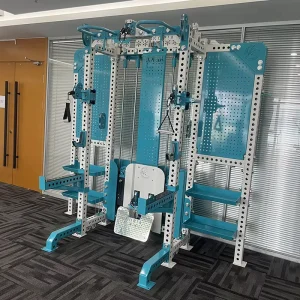 Multi Function Station Smith Machine Cable Power Rack with Lat Pull Down and Low Row Functional Trainer Machine