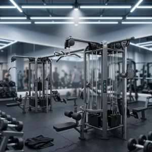 Multi-Functional 8-Station Cable Crossover Gym Machine with Lat Pulldown, Seated Row, and Pull-Up Bar CE ISO
