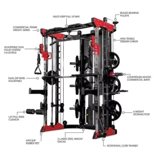 Multi-Functional Smith Machine Trainer for Home and Commercial Gym Strength Training