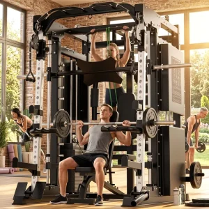Multi-Functional Smith Trainer Home Gym Machine Stainless Steel Strength Equipment for Chest, Legs, and Back