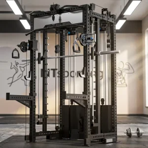 Multi-Functional Trainer Power Rack with Cable Crossover and Smith Machine