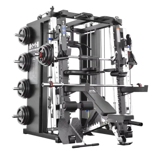 Multi-Functional Training Rack Full Body Workout Equipment for Gym Commercial Smith Machine with 150kg Counterweight