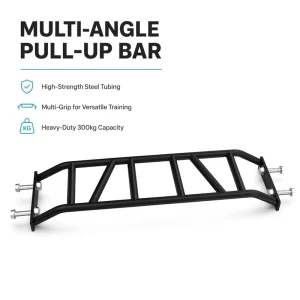 Multi-Grip Multi-Angle Heavy Steel Pull-Up Bar Squat Rack Attachment