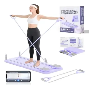 Multi-Purpose Portable Foldable Pilates Reformer Machine PP Material 23kg Rebound Strength Knee Protection