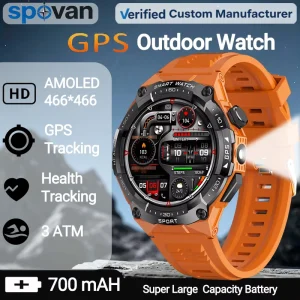 Multi-Satellite GPS Hiking Smartwatch, 3ATM Waterproof, AMOLED, Altimeter, Barometer, Compass, GLONASS