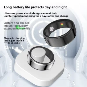 Multi-Sport Fitness Smart Ring, 5ATM Waterproof, Steel Case, App and Gesture Control, Step and Calorie Tracking