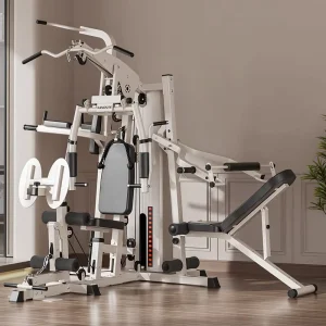 Multi-Station Commercial Gym Equipment, 3-Station Integrated Strength Training Machine for Full-Body Workout