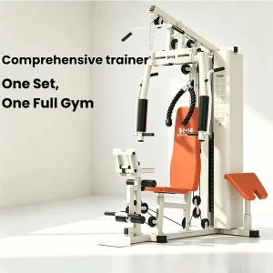Multi-Station Home Gym Leg Press and Crossover Machine with 65kg Weight Stack