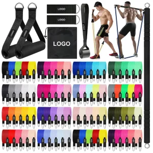 Multi Style TPE Elastic Pull Rope Resistance Band Tubes Fitness Set Home Gym Strength Training