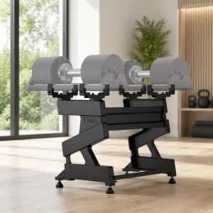 Multi-Tier Heavy Steel Dumbbell Storage Rack with Anti-Slip Base for Home and Commercial Gym