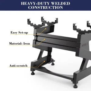 Multi Tier Steel Dumbbell Rack Stable Anti Slip Base Space Saving Weight Storage Organizer for Home Gym Use