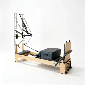 Multi-layer Solid Wood Pilates Reformer with Half Tower and Full Set Accessories