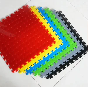 Multicolor CE Dot-Pattern Anti-Slip Oil-Resistant Heavy-Duty PVC Garage Flooring
