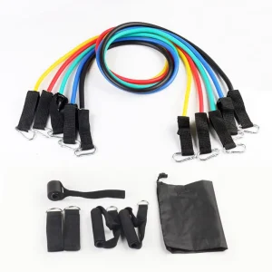 Multicolor Latex Heavy Duty Exercise Resistance Bands Tube Set 11pcs