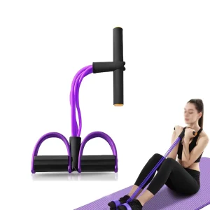 Multifunction Tension Rope Resistance Band 4-Tube Elastic Pedal Band for Exercise Yoga