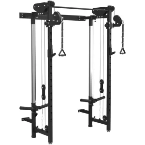 Multifunctional Cable Crossover Machine Pull up Bar Squat Rack Space Saving Home Garage Gym Fitness Equipment