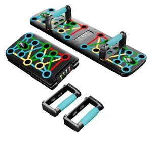 Multifunctional Foldable Push-Up Board Trainer with Pull Rope, 880g