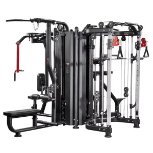 Multifunctional Home Gym Equipment with Pull-Up Bar Pulley Cable Smith Machine Squat Rack