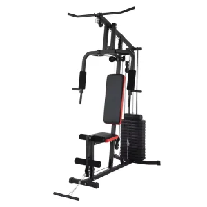 Multifunctional Home Gym Equipment with Steel Pulley System, 70kg Weight Stack for Bodybuilding and Abs Training