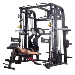 Multifunctional Home Gym Trainer with Squat Rack, Power Cage and Smith Machine