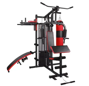 Multifunctional Home Gym Workout Equipment Bench Machine with Squat, Pull-Up and Sit-Up Stations