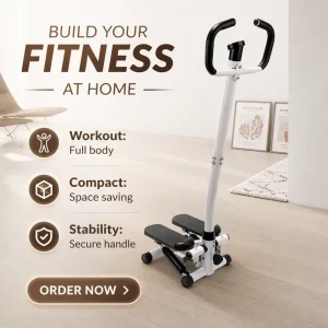 Multifunctional Hydraulic Steel Stepper Handrails Quiet Portable Stair Climber 38x30x20 Model 0293 Men Women Home use