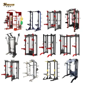 Multifunctional Power Squat Rack Smith Machine, Plate-Loaded, with Back and Leg Press