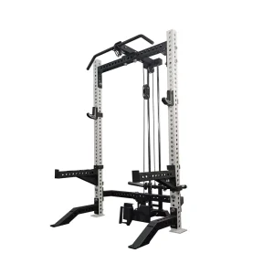 Multifunctional Powerlifting Smith Machine Squat Rack with Cables