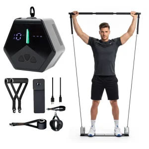 Multifunctional Smart Home Gym Equipment Set, Portable Aluminum Design, Adjustable Resistance 3-30 kg, Full-Body