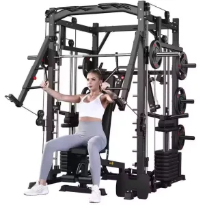 Multifunctional Smith Machine Power Cage and Squat Rack for Home Strength Training