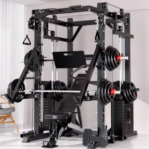 Multifunctional Smith Machine with Cable Crossover, Power Rack, and Squat Rack