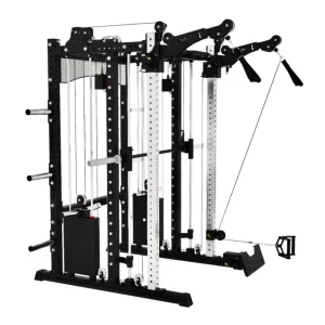 Multifunctional Smith Power Rack Heavy Duty Strength Training Equipment Adjustable Cable Pulley System