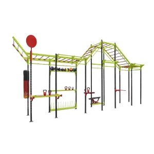 Multifunctional Steel Cross Fitness Rig for Outdoor Commercial Strength Training