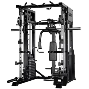 Multifunctional Strength Trainer with Dual Adjustable Pulley, Cable Crossover, and Smith Machine