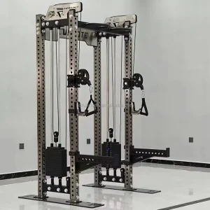 Multifunctional Trainer Strength Training Machine with Weight Stack Pull-Up and Adjustable Squat Rack